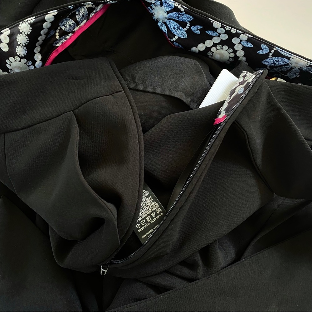 Ted baker black tie waist culottes high rise waisted wide leg crop cropped pants - Picture 8 of 14